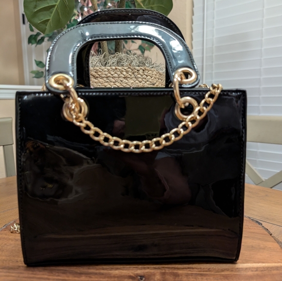 NWOT Faux Patent Leather Elephant Handbag - Picture 3 of 7